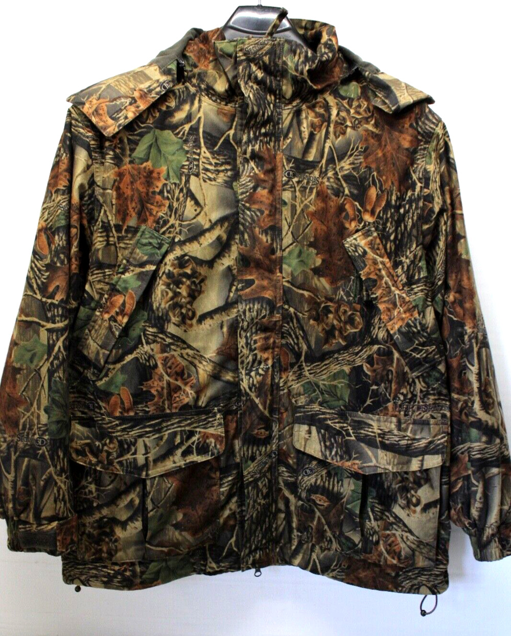 HERTER'S SECLUSION 3D CAMOUFLAGE HOODED HUNTING SHELL JACKET MEN'S LARGE REG